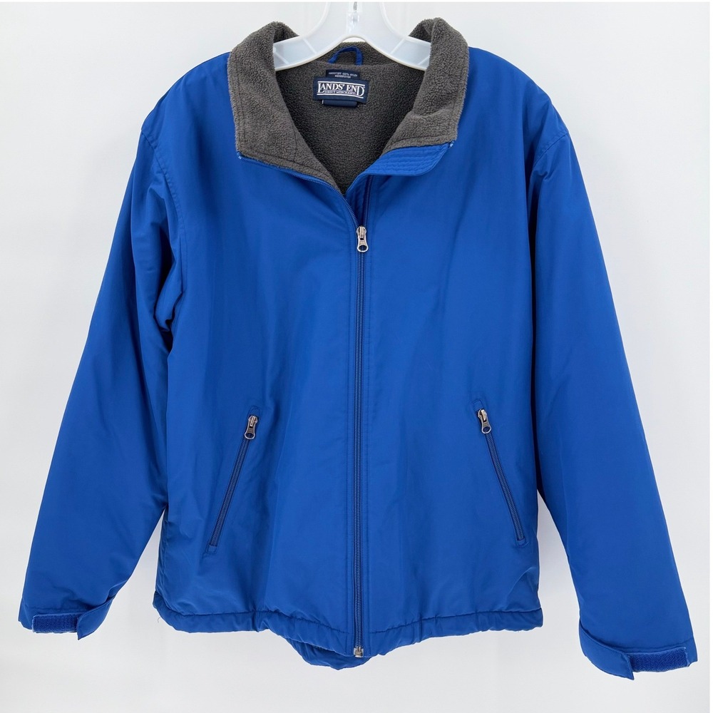 LANDS' END Women's Aircore 200 Fleece Lined Blue Winter Jacket Medium 10-12